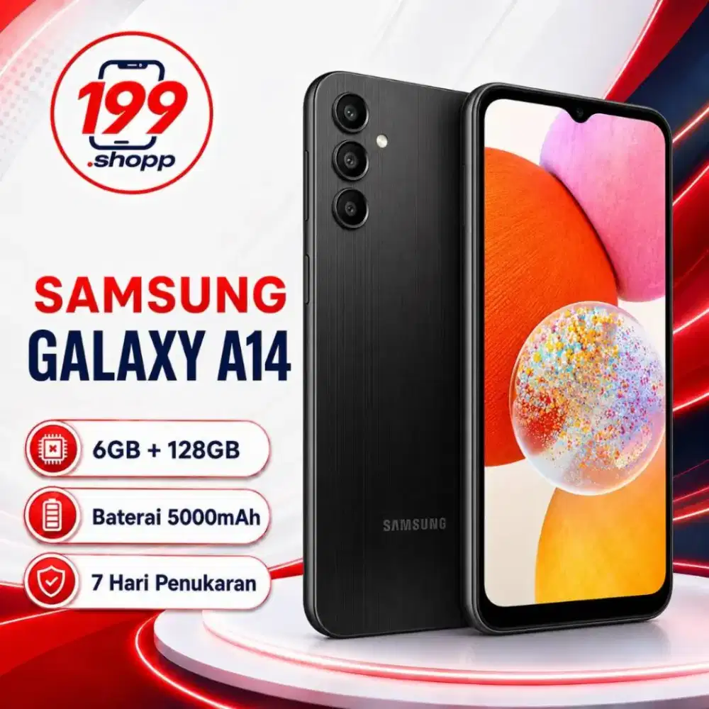 PONSEL SAMSUNG A14 RAM 6GB + 128GB 5G LTE BERGARANSI 12BULAN