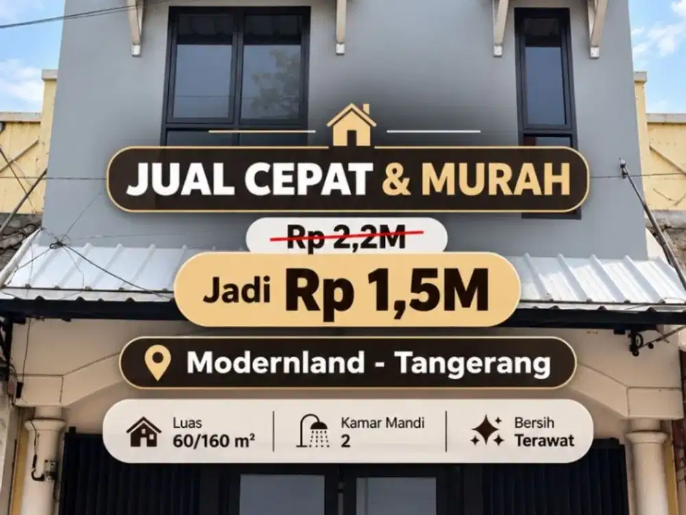 RUKO BAGUS DIJUAL MURAH DI MODERNLAND TANGERANG
