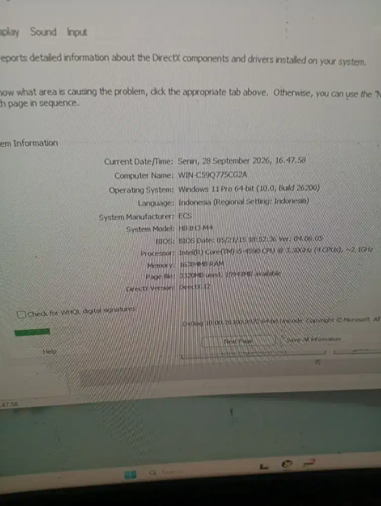 CPU i5 gen 4 VGA rx580