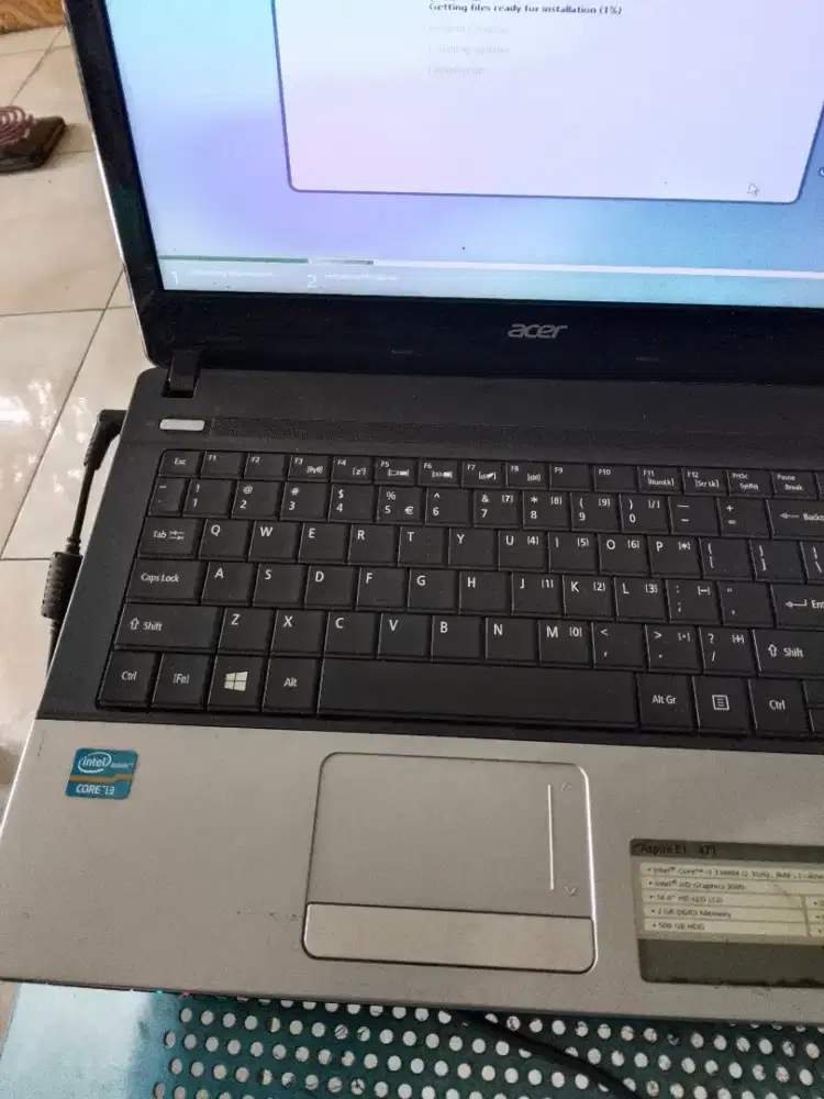 LAPTOP ACER E1 471 COREI3/4GB/500GB