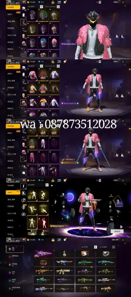 JUAL AKUN FREE FIRE VAULT 392 MAX 1