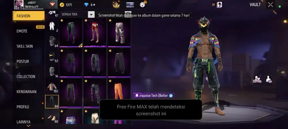 JUAL AKUN FREE FIRE POLOSAN SG RAPPER VAULT 102