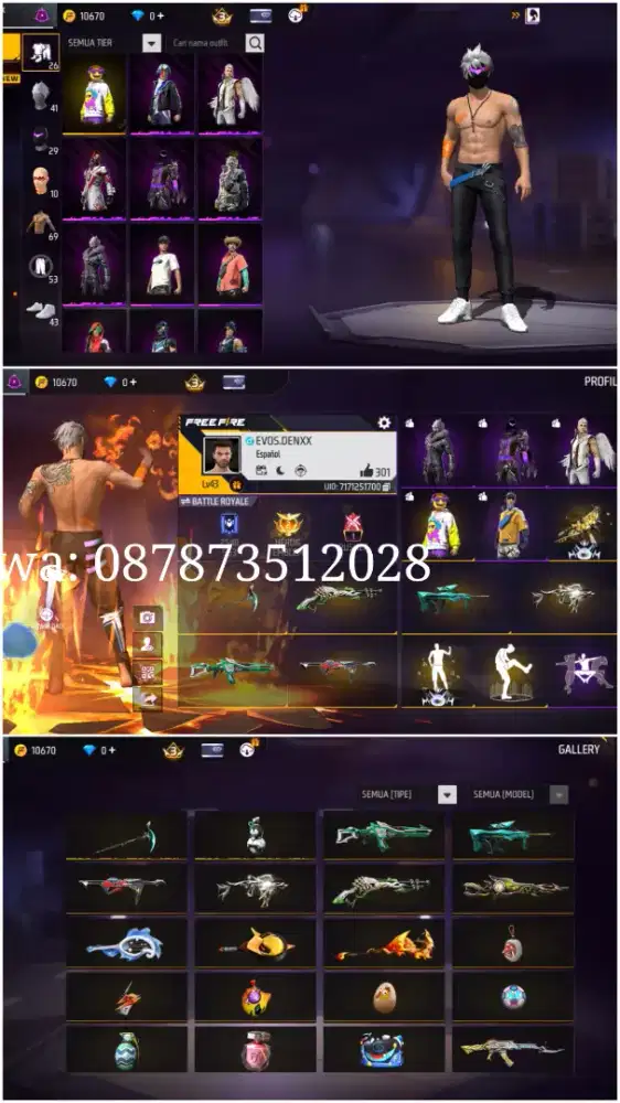 JUAL AKUN FREE FIRE POLOSAN MURAH