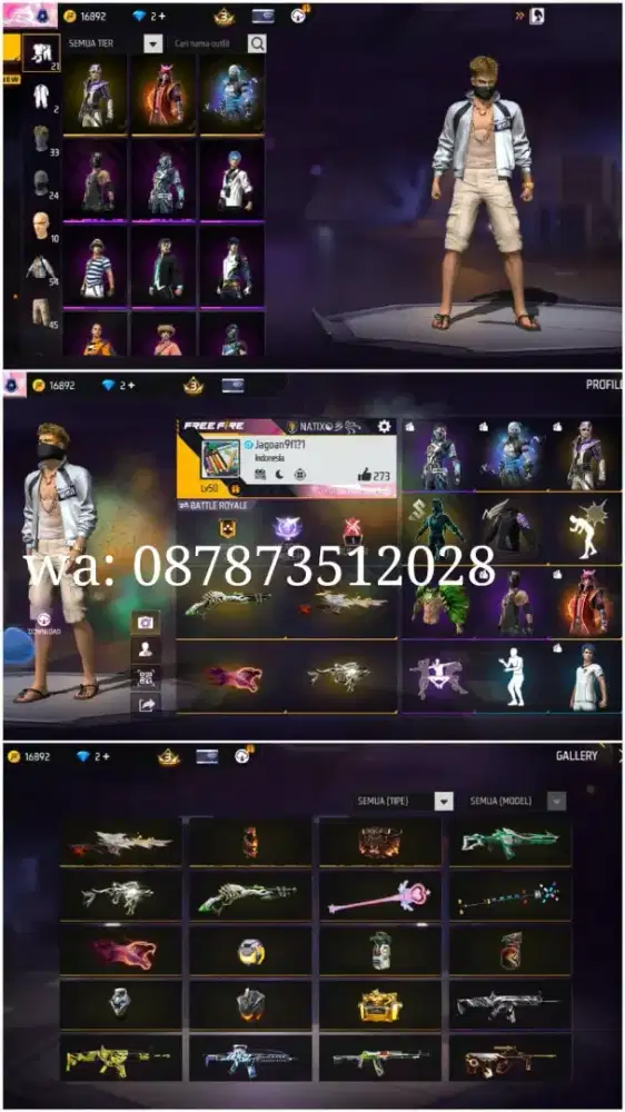 JUAL AKUN FREE FIRE POLOSAN MURAH