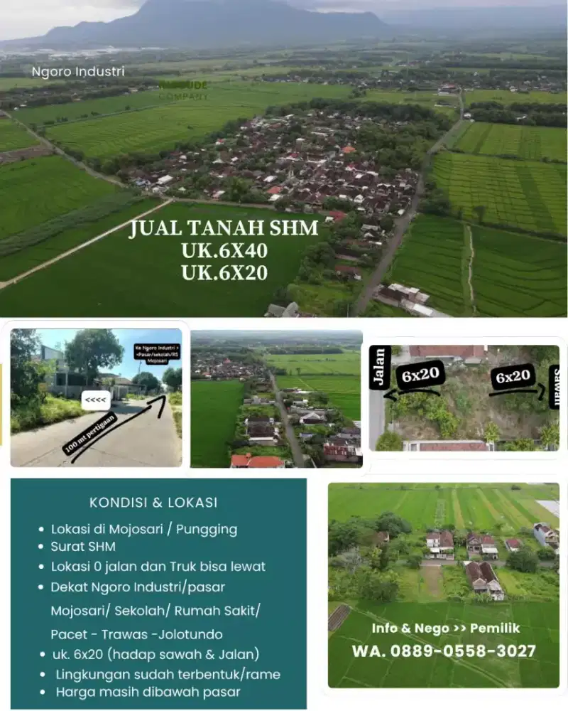 JUAL TANAH MOJOSARI - PUNGGING