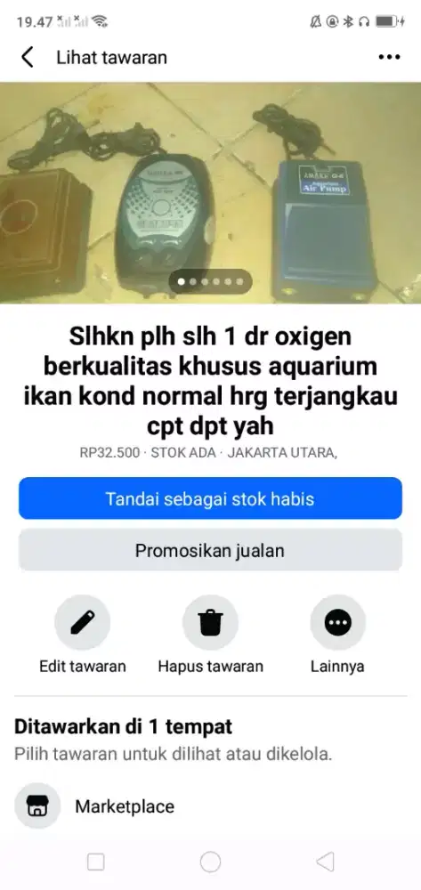 Slhkn plh slh 1 dr oxigen berkualitas khusus aquarium ikan kond normal