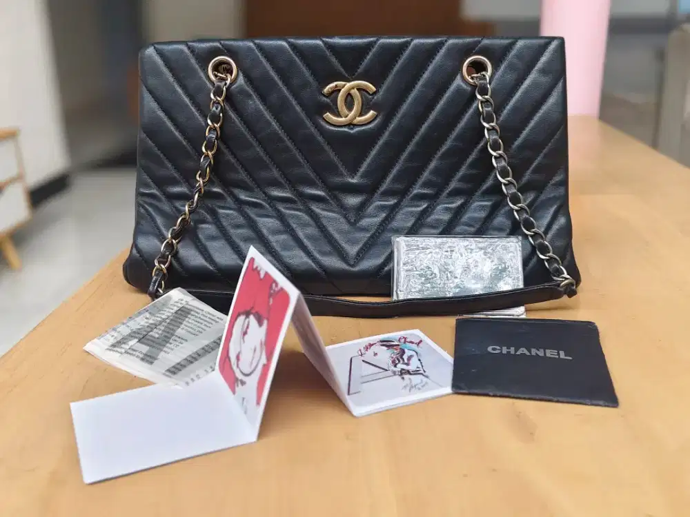 Chanel Chevron Statement Tote Bag