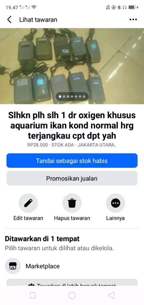 Slhkn plh slh 1 dr oxigen khusus aquarium ikan kond normal hrg murah2