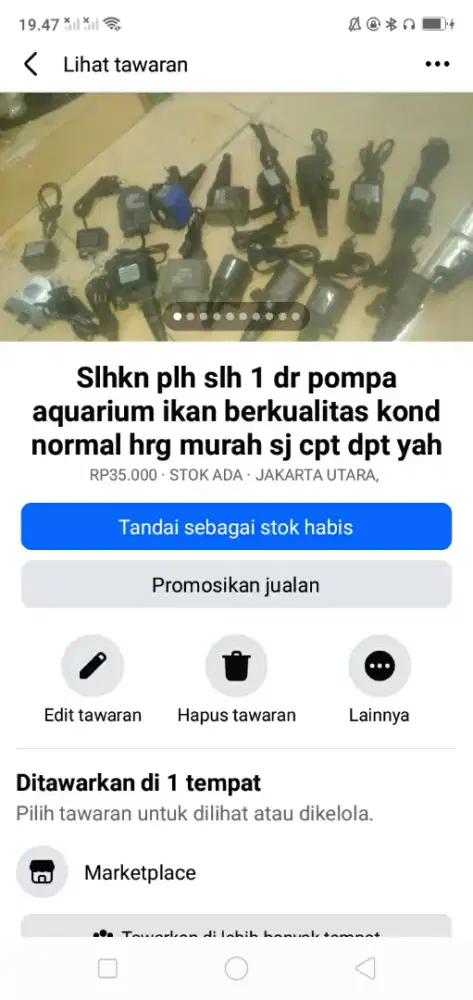 Slhkn plh slh 1 dr pompa khusus aquarium ikan kond normal hrg murah sj