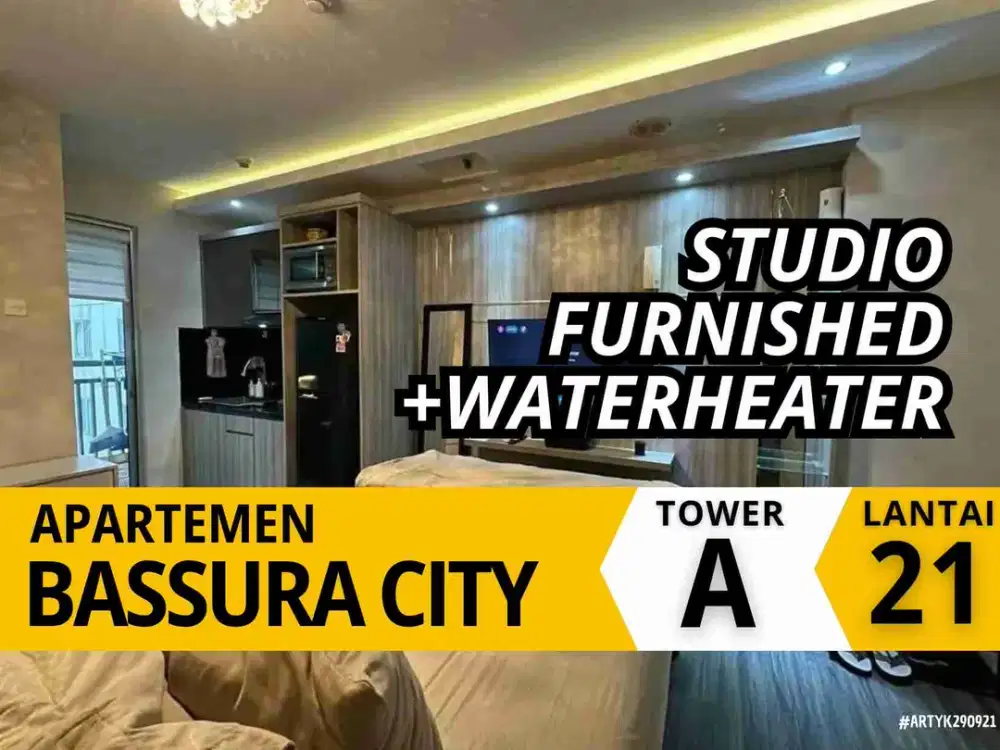 SEWA STUDIO FURNISHED DI ATAS MALL TOWER A LANTAI 21 APARTEMEN BASSURA CITY