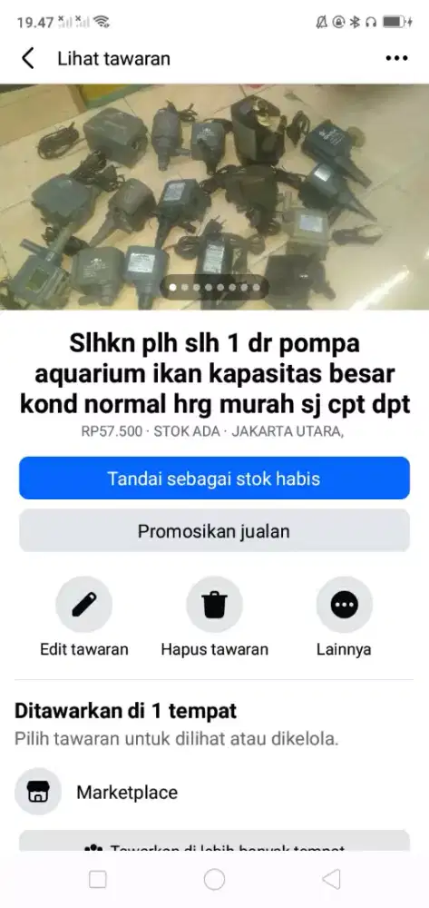 Slhkn plh slh 1 dr pompa aquarium ikan kond normal hrg terjangkau deh