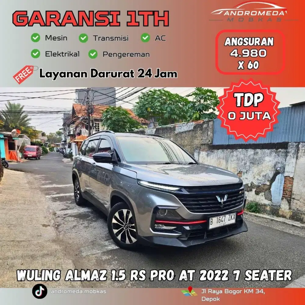TANPA DP ( 0 %) WULING ALMAZ 1.5 RS PRO AT 2022 7 SEATER ISTIMEWA