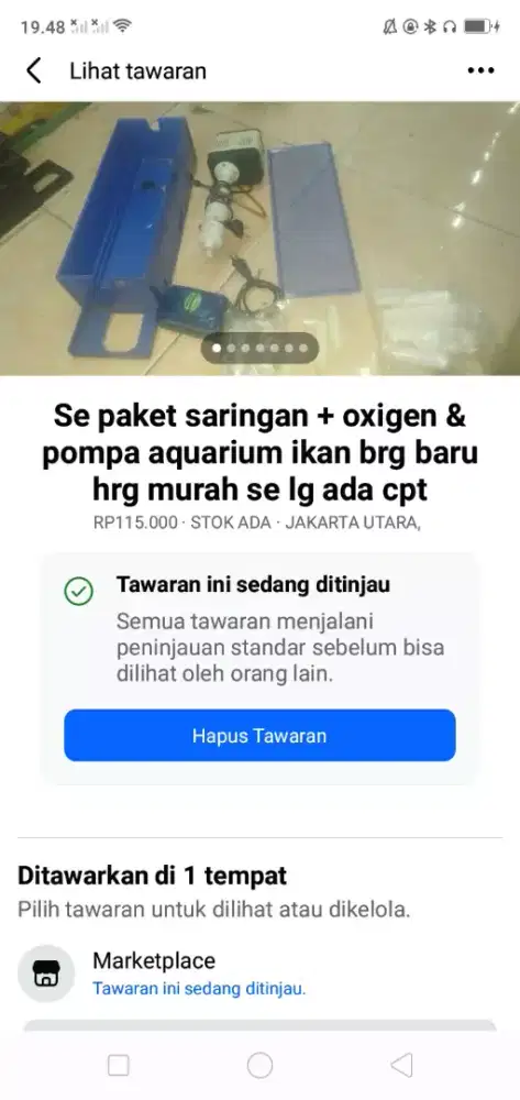 Se paket saringan oxigen pompa aquarium ikan brg baru hrg murah