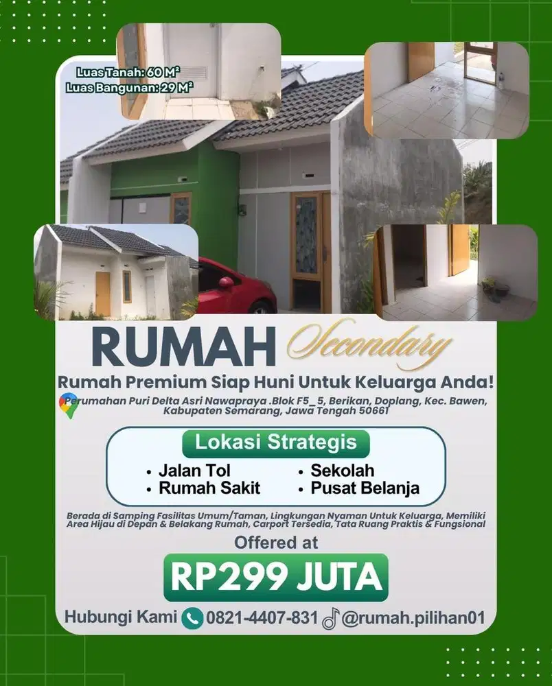 RUMAH DENGAN TAMAN DAN POSISI YANG MENARIK
