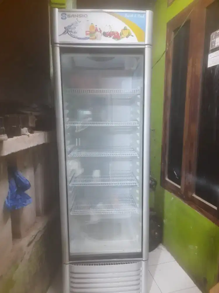Jual bu showcase / kulkas pendingin ukuran 5 rak jumbo merk SANSIO