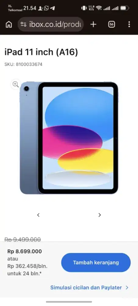 Ipad A16 wifi 128Gb