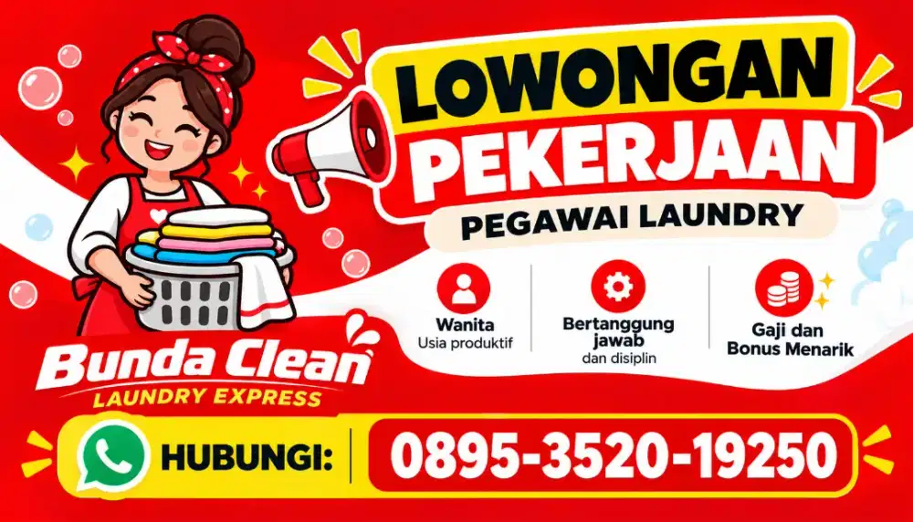 LOWONGAN PEKERJAAN PEGAWAI LAUNDRY