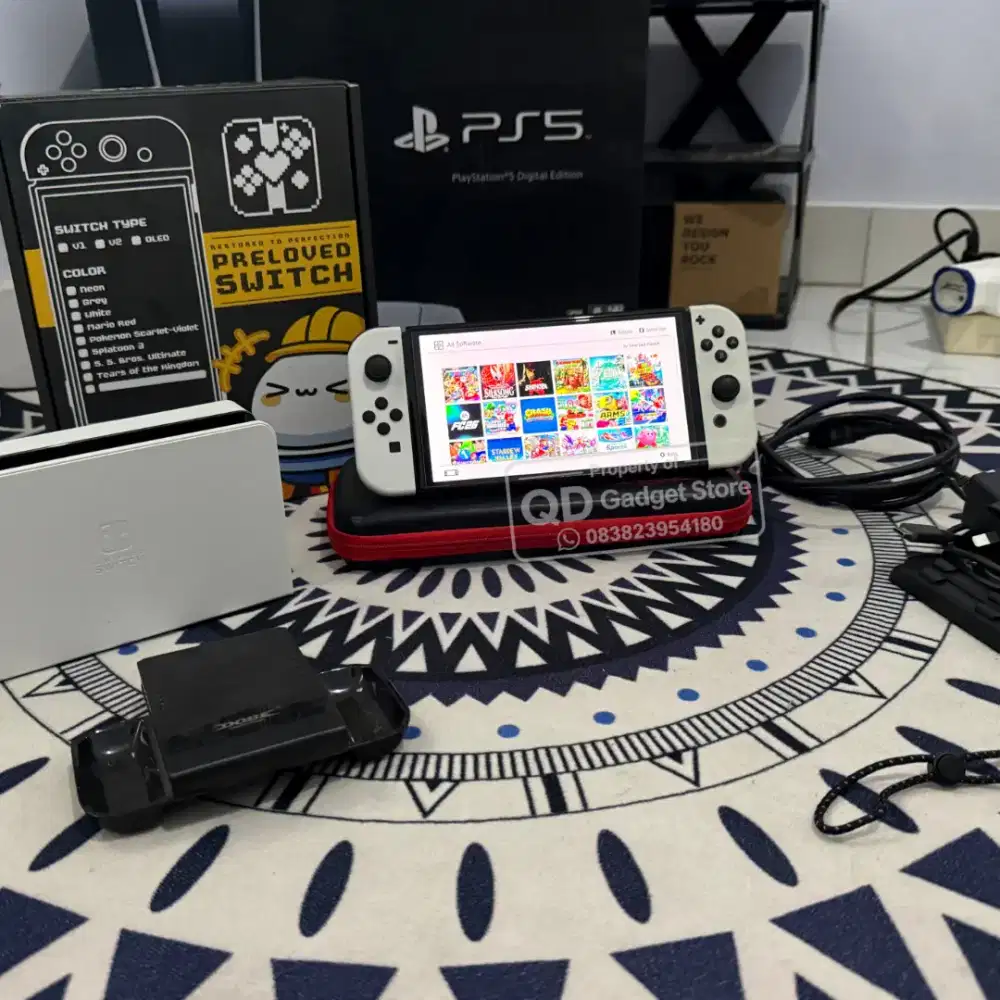 Nintendo Switch Oled 512GB Full Game Mulus siap pakai