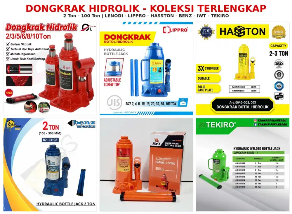Dongkrak Botol 2 TON 4 6 10 T TEKIRO RRC IWT CPT DOMAX NANKAI Mobil
