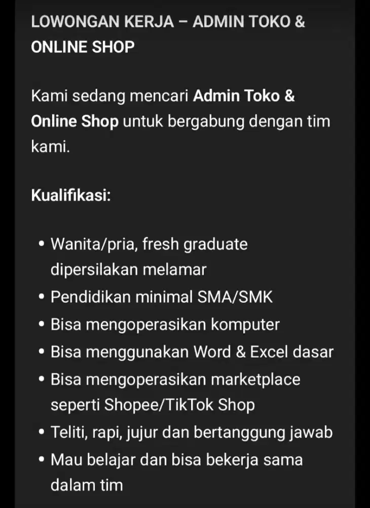 Admin toko & online shop