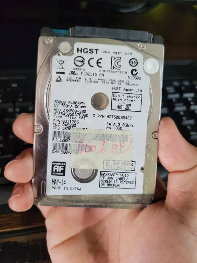Harddisk Laptop 500Gb HGST Sentinel 100%