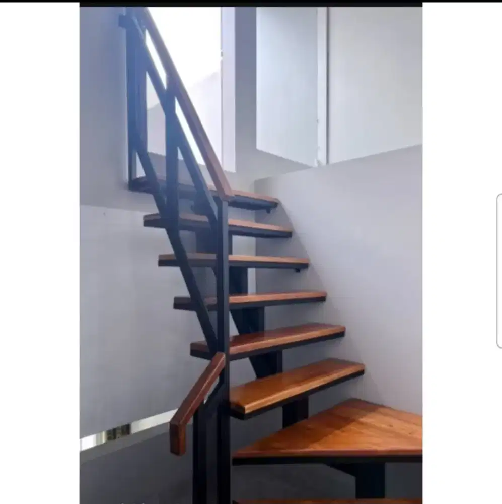 Tangga Besi Pijakan Kayu, Permeter atau Plat Besi, Tangga Rebah Besi,
