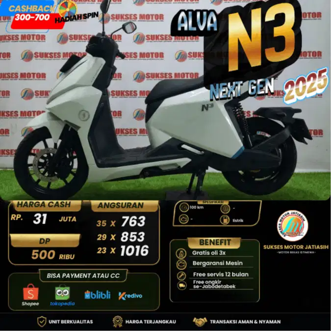 MOLIS ALVA N3 2025 DP termurah syarat cukup KTP & kkbisa juga payment