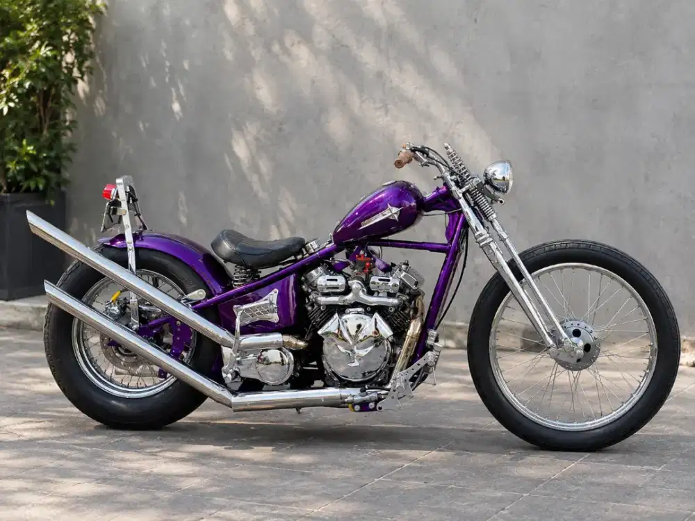 MOTOR MOGE CHOPPER VANGUARD PURPLE CHROME 700cc SURAT LENGKAP