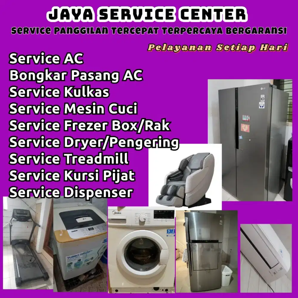 Service Kulkas Frezer Bongkar Pasang AC Servis AC Mesin Cuci Treadmill