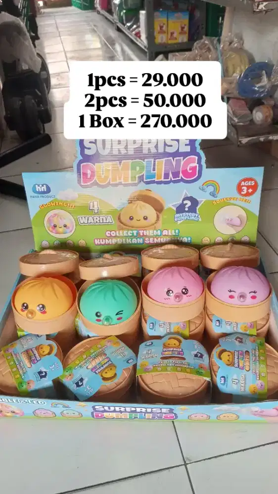 Mainan Anak Squishy Dumpling Lampu Bubble