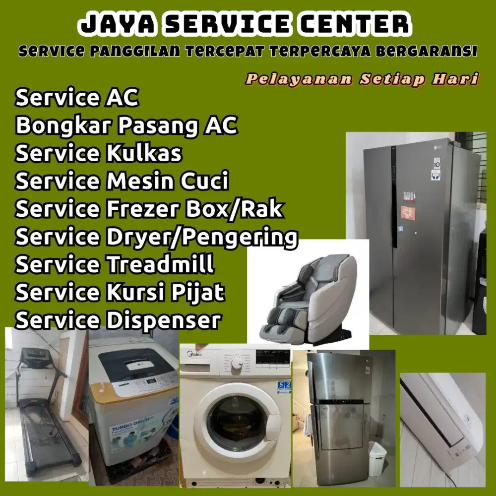 Service Mesin Cuci AC Kulkas Frezer Servis Treadmill Bongkar Pasang AC