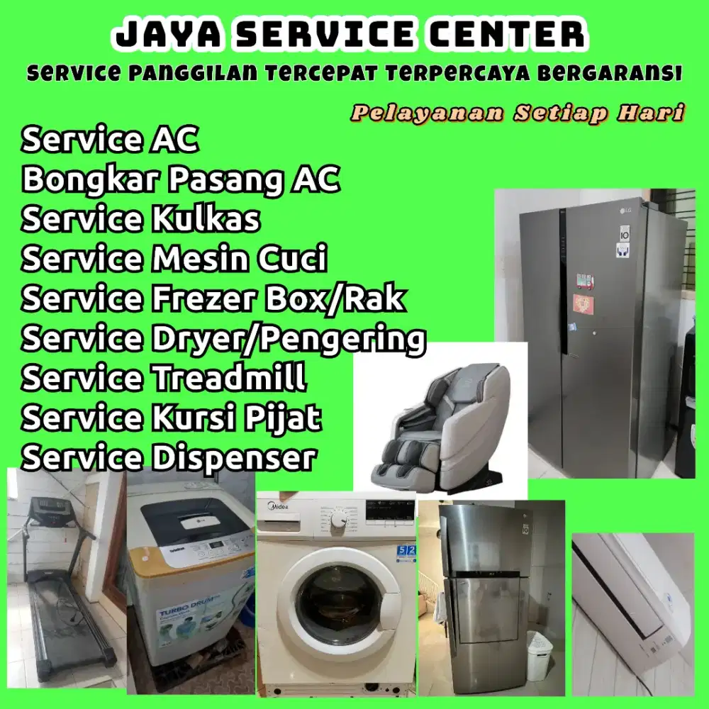 Service AC Kulkas Frezer Bongkar Pasang AC Servis Mesin Cuci Treadmill