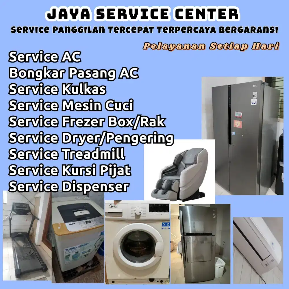 Service AC Kulkas Frezer Bongkar Pasang AC Servis Mesin Cuci Treadmill