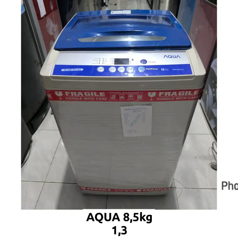 Mesin cuci 1 tabung Top loading Aqua 8,5kg