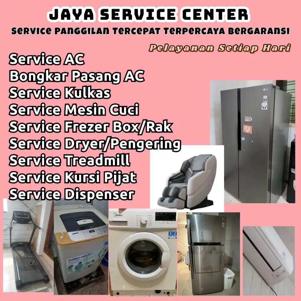 Service AC Mesin Cuci Bongkar Pasang AC Servis Kulkas Frezer Treadmill