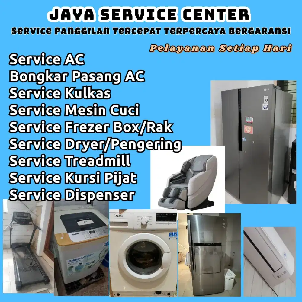 Service Mesin Cuci Kulkas Frezer Bongkar Pasang AC Servis AC Treadmill