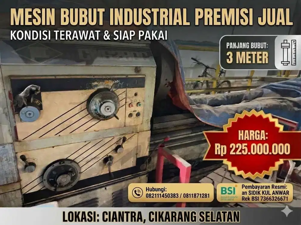 Mesin Bubut Panjang 3 meter