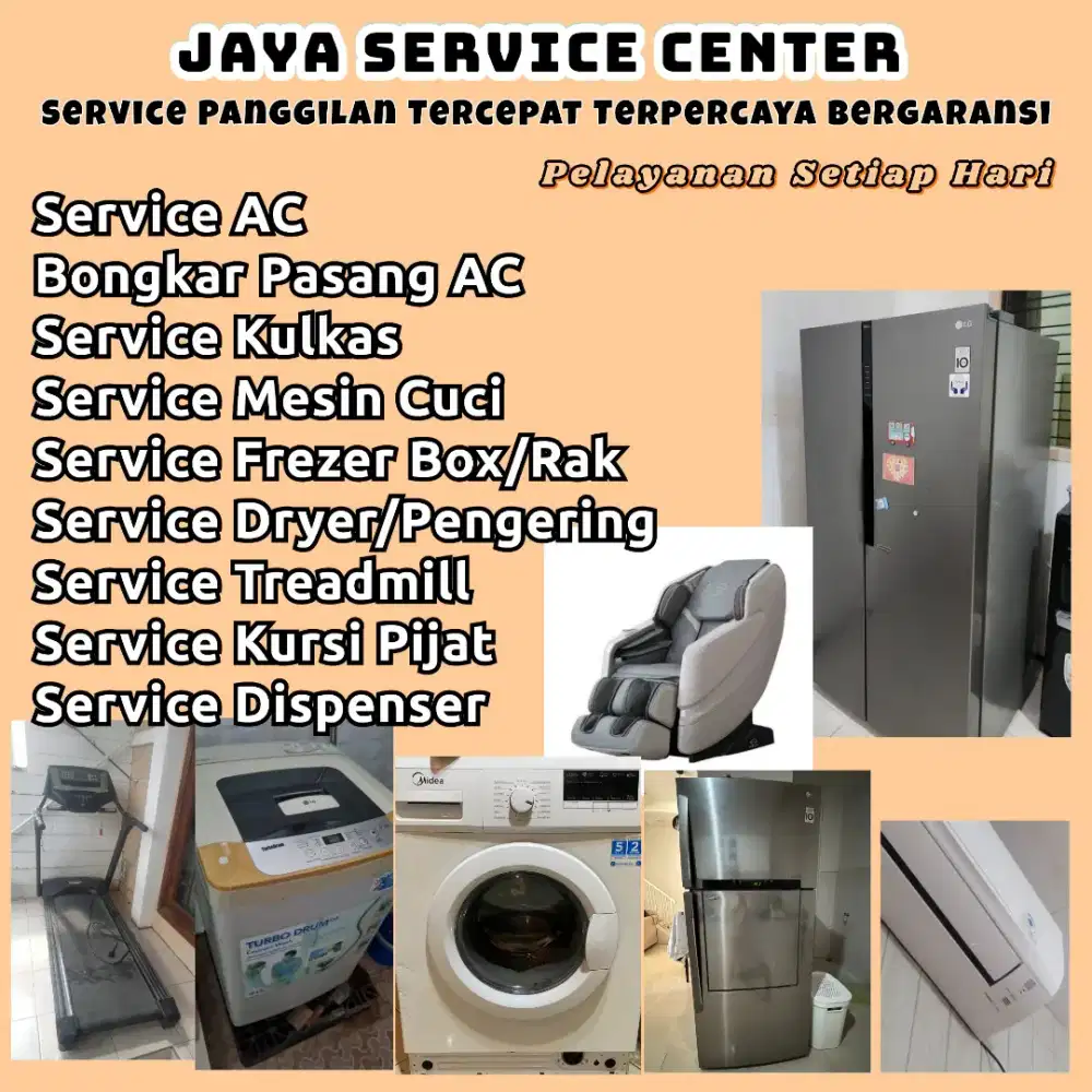 Service Mesin Cuci AC Kulkas Frezer Bongkar Pasang AC Servis Treadmill