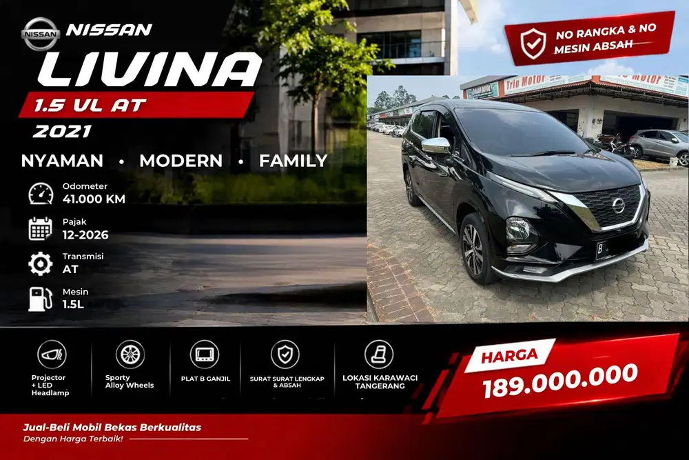 Nissan Livina VL AT 2021 Hitam KM 40rb Istimewa