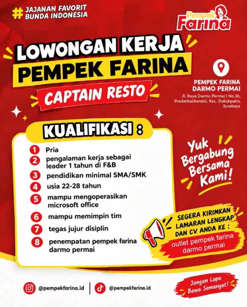 URGENT CAPTAIN PEMPEK FARINA DARMO PERMAI