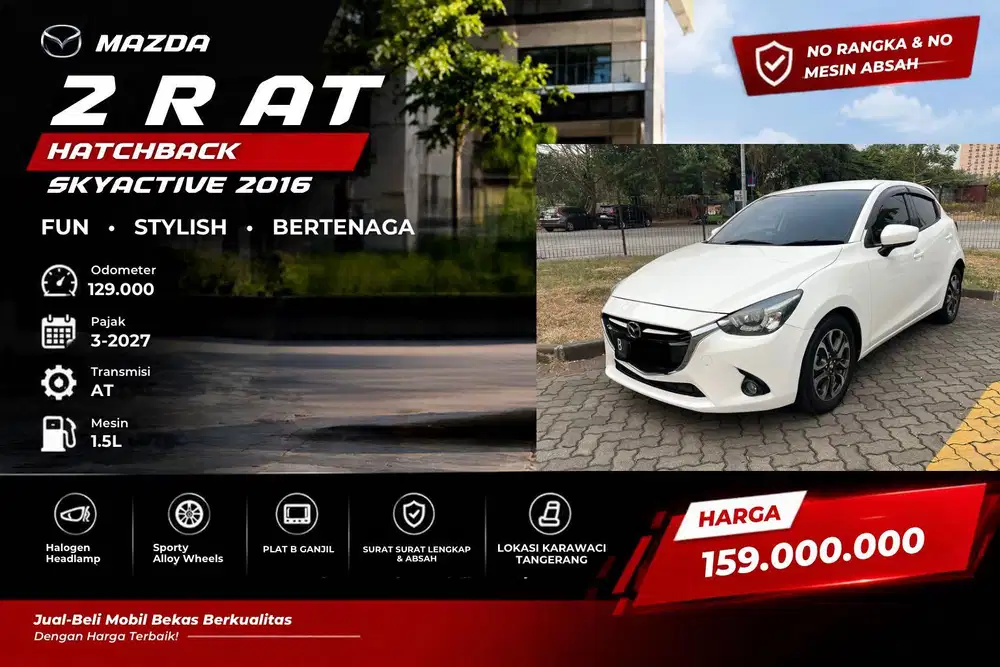 Mazda 2 R AT 2016 Putih Skyactiv