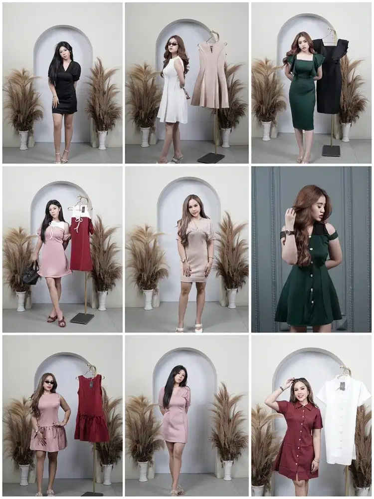 Dress wanita scuba ld 100-105cm (baru)