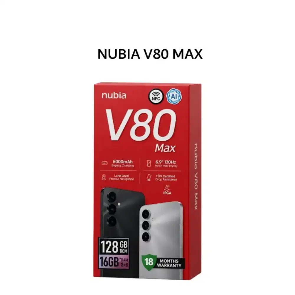Nubia V80 max - Rom 128gb - Ram 6gb - bisa cod