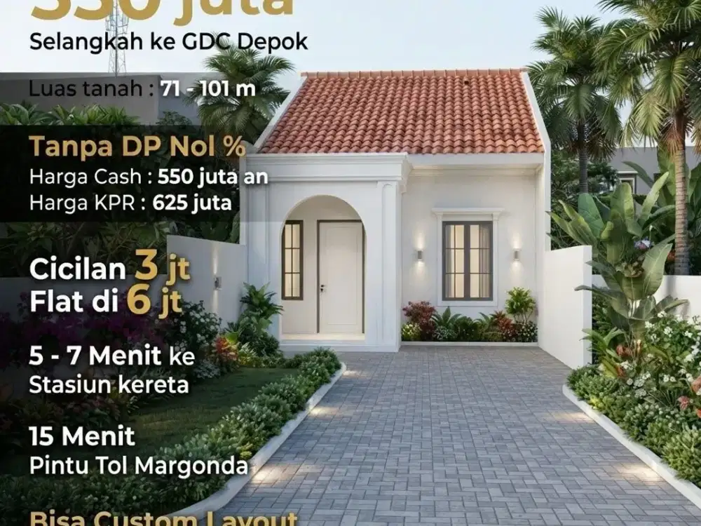 Rumah promo all in biaya KPR dan desain bisa pilih