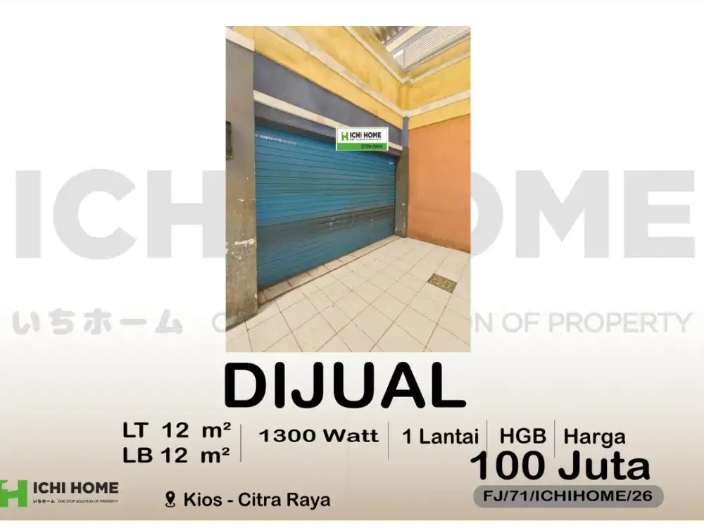 Dijual Kios Murah Siap Operasional Lokasi Strategis di Citra Raya Tangerang