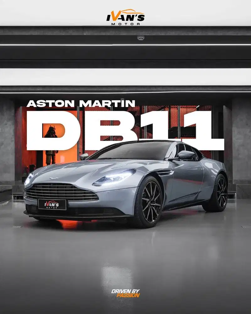 ASTON MARTIN DB11 V8 SKY SILVER ON BLACK 2018 ISTIMEWA. ON THE ROAD