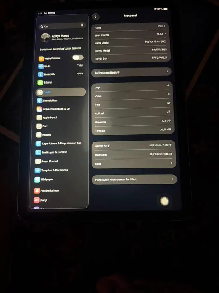 Ipad Air 6 M2 128 Starlight 11 inch