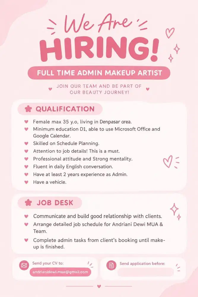 Loker Full Time Admin MUA