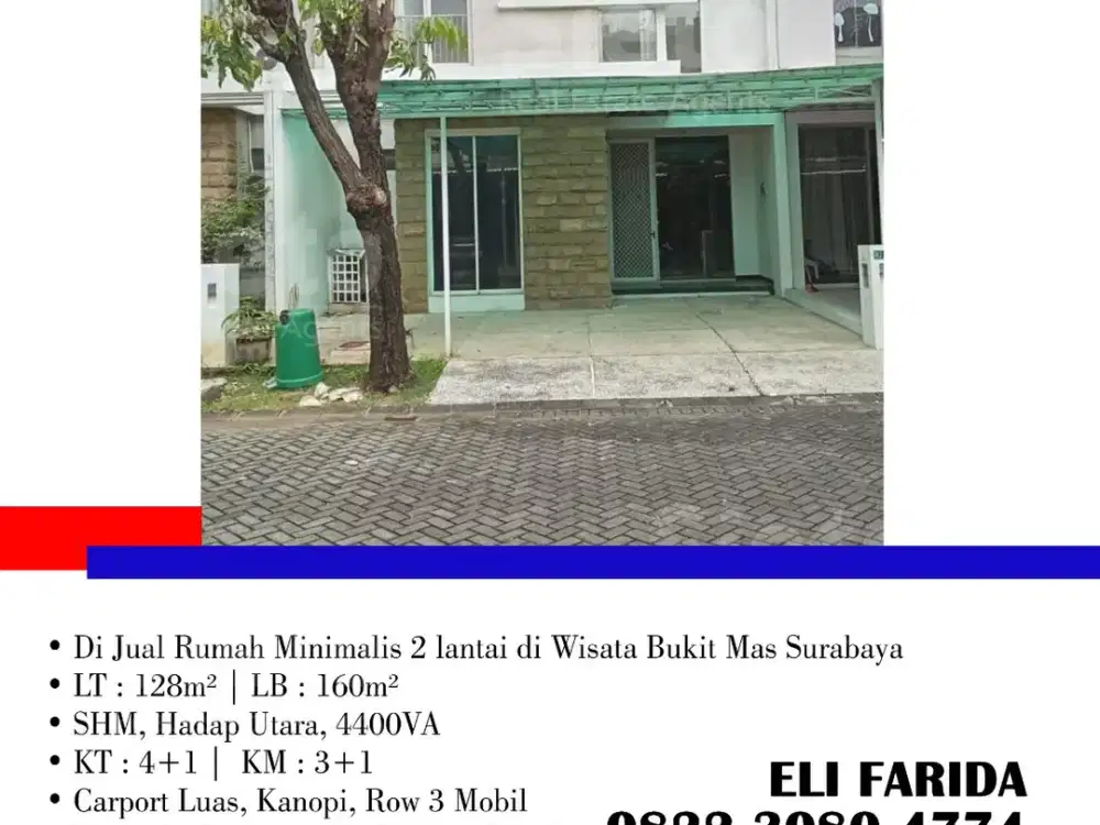 Di Jual Rumah Minimalis 2 lantai di Wisata Bukit Mas Surabaya