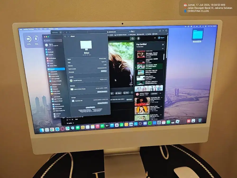 Apple iMac M1 24 8GB/256GB tahun 2021